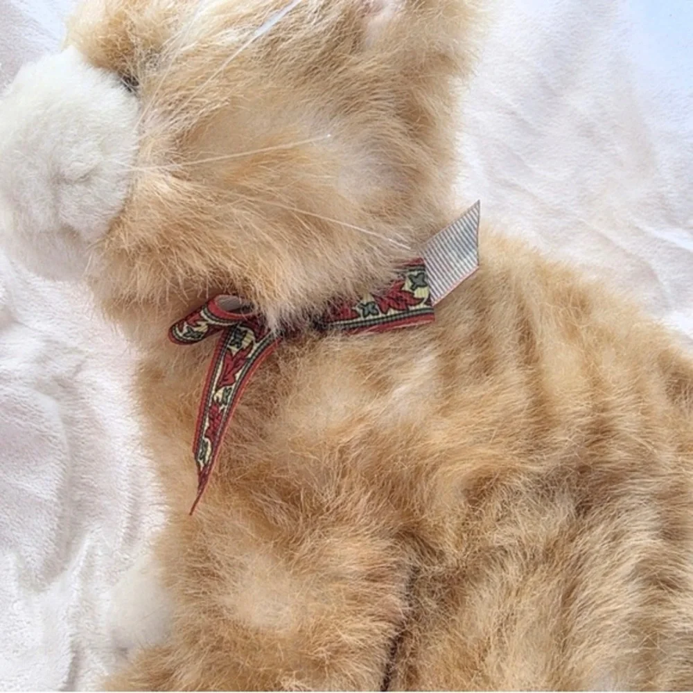 Plush Cat Toy in Light Brown and Cream - Soft Pet Plush
